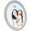 S67YV Cadre photo gris bois 10 cm rond