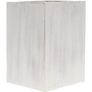 S67TP Porte-stylo blanc en bois, taille : 10 x 11 x 10 cm