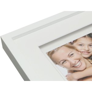 Cadre photo avec passe-partout blanc bois 20,0 x20,0 cm S67NK