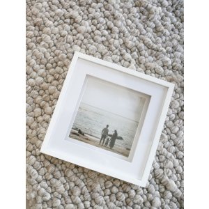 Cadre photo avec passe-partout blanc bois 20,0 x20,0 cm S67NK