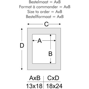 Cadre photo avec passe-partout blanc bois 13,0 x18,0 cm