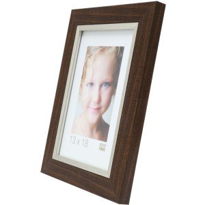 Cadre photo en plastique Deknudt S45VH brun 18x24 cm