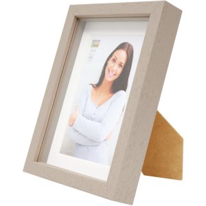 Cadre photo avec passe-partout taupe bois 13,0 x18,0 cm;10,0 x15,0 cm S223K