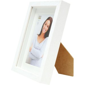 Cadre photo avec passe-partout blanc bois 13,0 x18,0 cm;10,0 x15,0 cm S223K