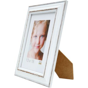 Cadre photo blanc-brun bois 20,0 x28,0 cm S221H