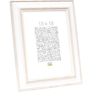 Cadre photo blanc-beige bois 30,0 x45,0 cm S221H