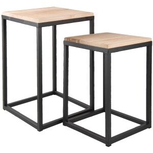 Set de 2 tables 36x36x52 cm en noir - 6Y2510 Clayre Eef