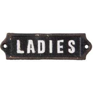 Plaque de texte Ladies 15x3 cm - noir