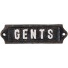 Plaque de texte Gents 15x3 cm - noir