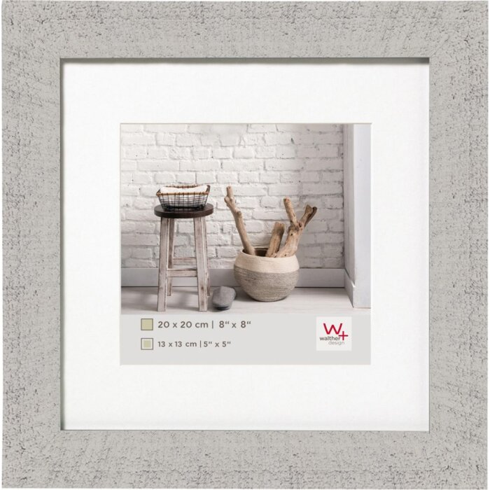 Walther cadre en bois HOME gris clair 20x20 cm avec passe-partout 15x15 cm