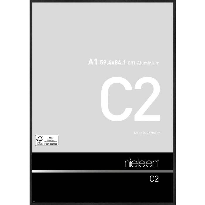 Cadre alu C2 noir mat 60x84 cm