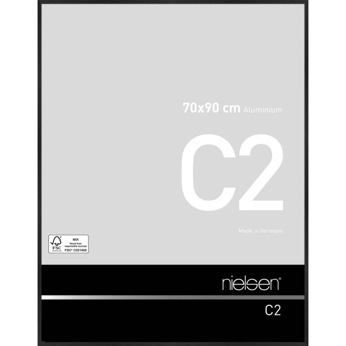 Cadre alu C2 noir mat 70x90 cm