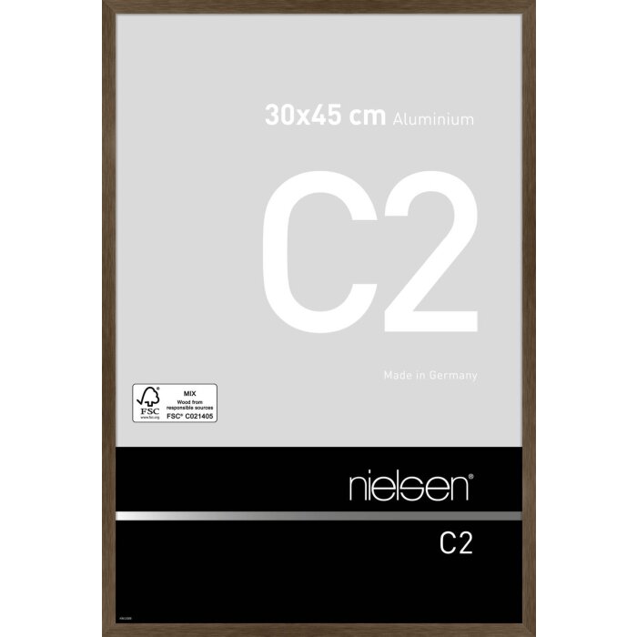 Cadre alu Nielsen C2 structure noyer mat 30x45 cm