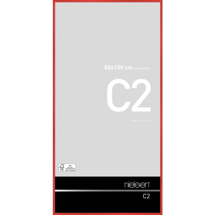 Cadre alu C2 tornado rouge 50x100 cm