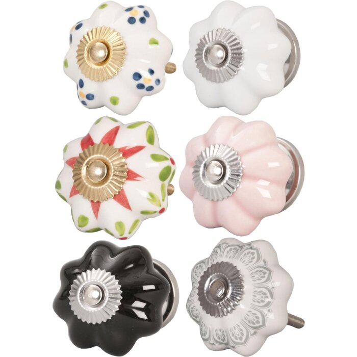 Bouton de meuble en forme de fleur 4,5 cm - différents designs