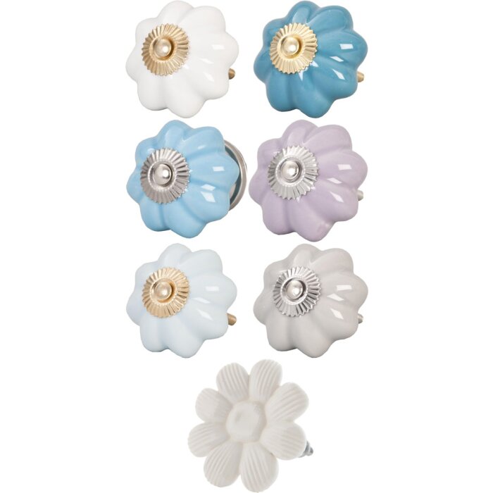 Bouton de meuble en forme de fleur 5 cm - différents designs