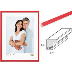 Cadre photo rouge-blanc bois S43AL