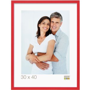 Cadre photo rouge-blanc bois S43AL