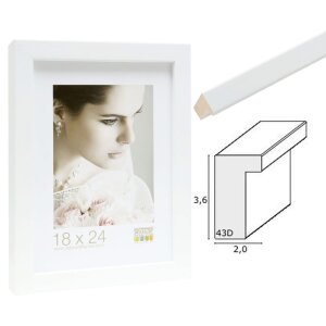 Cadre photo 3D blanc bois S43DL