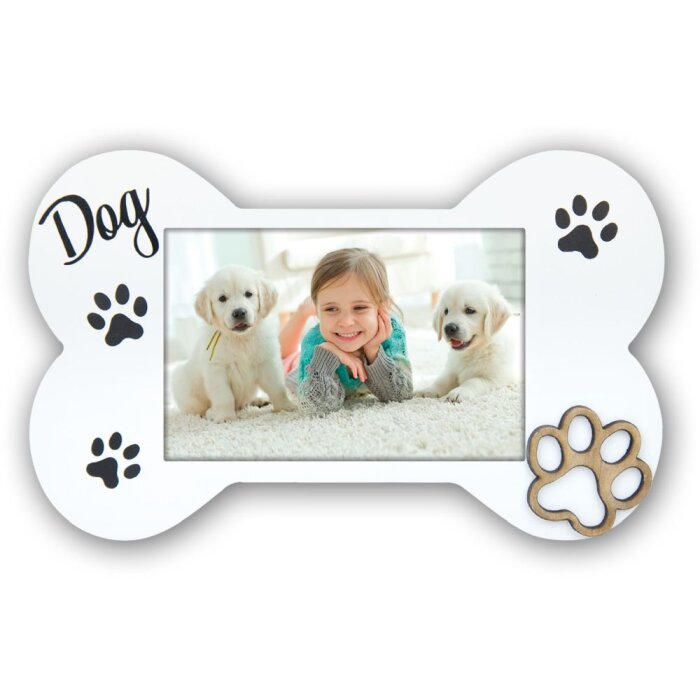 Cadre photo ZEP pour chiens Floyd 10x15 cm blanc