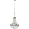 Clayre & Eef 5LMP197 Lampe à suspendre Ø 54x72 cm Gris Fer Bois Lampe de salle à manger