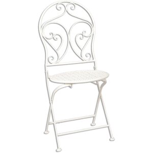 Tableau + 2x chaise Clayre & Eef 5Y0191 - Ø 60x70 - 2x Ø 40x40x92 cm blanc