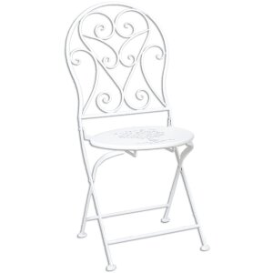 Tableau + 2x chaise Clayre & Eef 5Y0192 - Ø 60x70 - 2x Ø 40x40x92 cm blanc