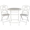 Table avec 2 chaises Clayre & Eef 5Y0222 - Ø 70x75 cm blanc