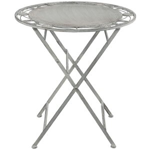 Table avec 2 chaises Clayre & Eef 5Y0387 - Ø 70x76 cm - 42x54x93 cm (2) gris inquiétant