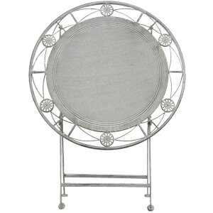 Table avec 2 chaises Clayre & Eef 5Y0387 - Ø 70x76 cm - 42x54x93 cm (2) gris inquiétant