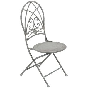 Table avec 2 chaises Clayre & Eef 5Y0387 - Ø 70x76 cm - 42x54x93 cm (2) gris inquiétant