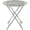 Table avec 2 chaises Clayre & Eef 5Y0387 - Ø 70x76 cm - 42x54x93 cm (2) gris inquiétant