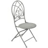 Table avec 2 chaises Clayre & Eef 5Y0387 - Ø 70x76 cm - 42x54x93 cm (2) gris inquiétant