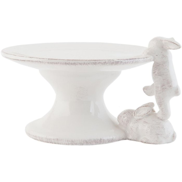 Plateau à gâteaux Clayre & Eef 6CE0450 - 16x14x9 cm blanc