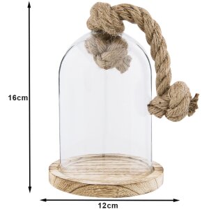 Cloche en verre Clayre & Eef 6GL2220 - 16x13x20 cm...