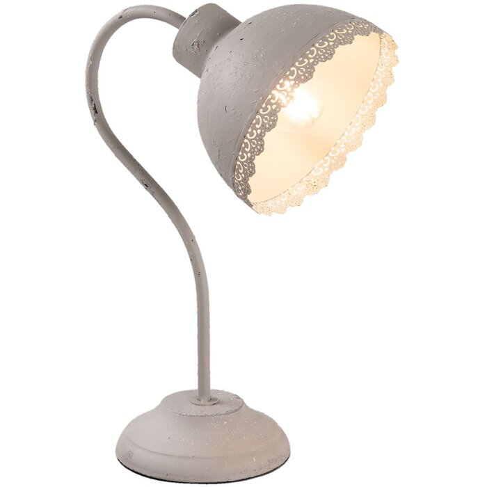 Lampe de bureau Clayre & Eef 6LMP553G - 15x25x35 cm - E27-max 1x60W gris