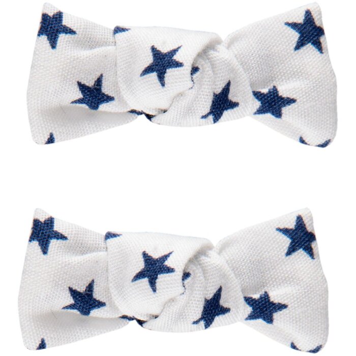 Epingle à cheveux (2) enfant Bowi blue stars Clayre & Eef JZCHC0010 - blanc