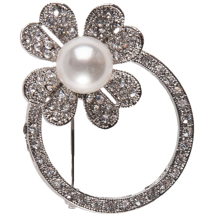 Broche Fleurette Clayre & Eef JZPI0004 - argent antique