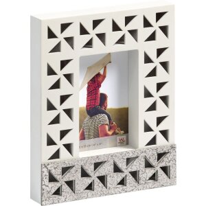 Cadre photo en bois Dreams 10x15 cm blanc