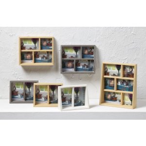 Cadre de galerie Rustic 3 photos 10x15 cm et 10x10 cm - blanc