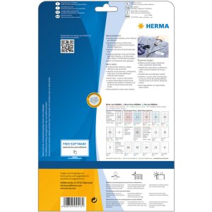 Herma SPECIAL Étiquettes de nom amovibles, A4, 63,5 x 29,6 mm, rayures blanches bleues, en soie dacétate, imprimables