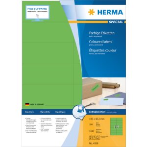 Herma SPECIAL Étiquettes de couleur A4, 105 x 42,3...