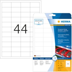 Herma SPECIAL Étiquettes en film résistant aux intempéries A4, 48,3 x 25,4 mm, blanches, extrêmement adhésives, amovibles