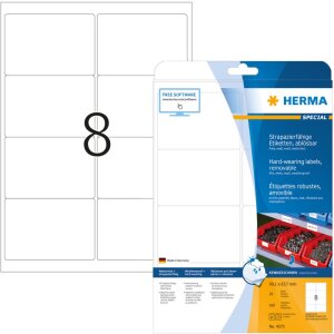 Herma SPECIAL Étiquettes en film résistant aux intempéries A4, 99,1 x 67 mm, blanches, extrêmement adhésives, amovibles