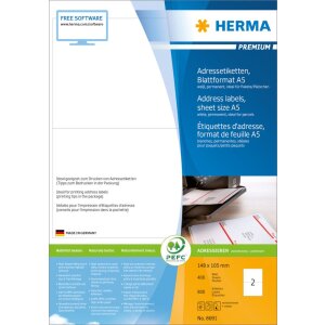 Étiquettes dadresse Herma PREMIUM PREMIUM, A5, 148...