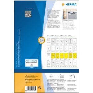 Herma SPECIAL Étiquettes en film Outdoor résistantes aux intempéries A4, 45,7 x 21,2 mm, blanches, extrêmement adhésives, extensibles