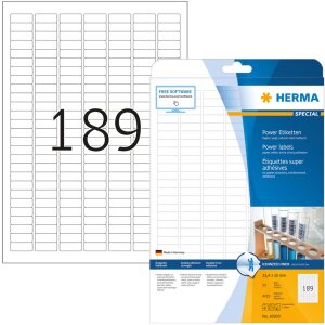 Herma SPECIAL Étiquettes de puissance A4, 25,4 x 10 mm, blanches, extrêmement adhésives, en papier