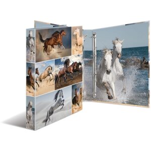 Classeur à anneaux Herma A4 carton 4D chevaux