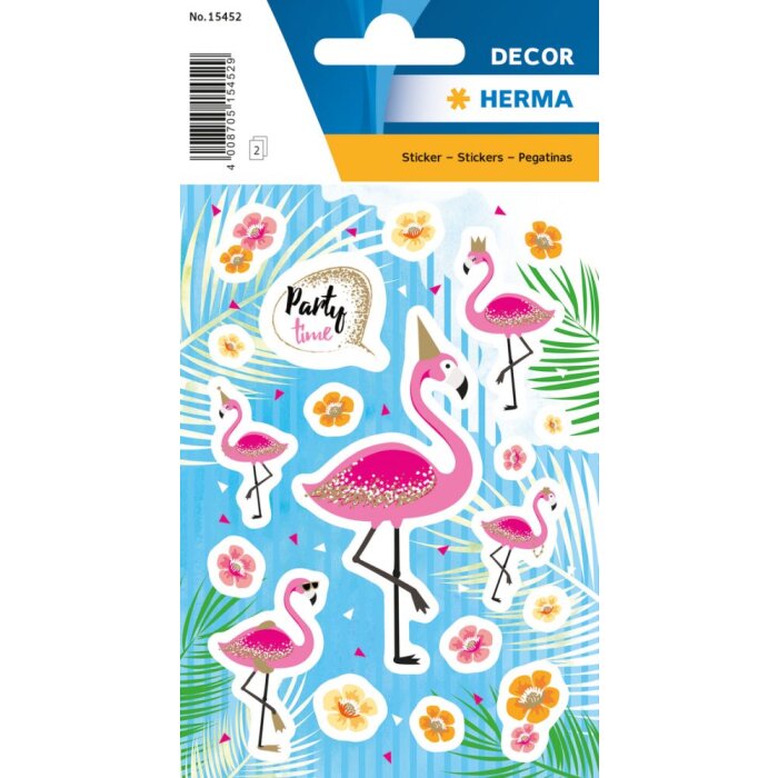 Herma DECOR Autocollants Flamingo Party Time, mica