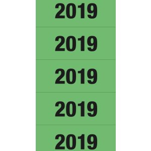 Herma Années 2019 pour classeurs, 60 x 26 mm, vert, adhésif permanent